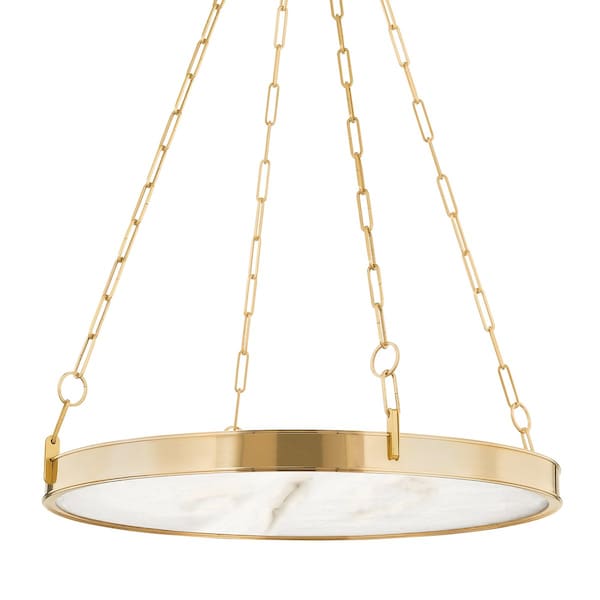 Hudson Valley Lighting Kirby 1 Light Chandelier 30 In. Aged Brass 7230-AGB - main