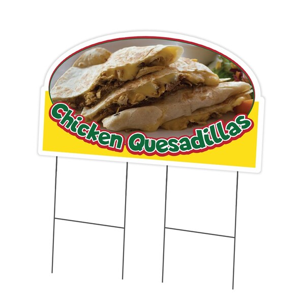 Signmission Chicken Quesadillas Die Cut Yard & Stake plastic coroplast window, 2436-Chicken Quesadillas C-DC-2436-Chicken Quesadillas19 - main