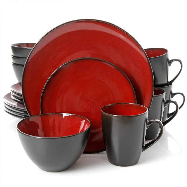 Gibson Home Gibson Soho Lounge Round 16-Piece Dinnerware Set, Burgundy 75097332M - main