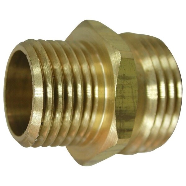 Landscapers Select Hose Adapter, 3/4 x 1/2 in, MHT x MIP, Brass, Brass, For: Garden Hose PMB-469LFBC - main