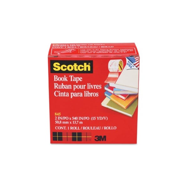 Scotch Book Tape, 3" Core Size, 2" x 15 Yards, Clear 8452 - main