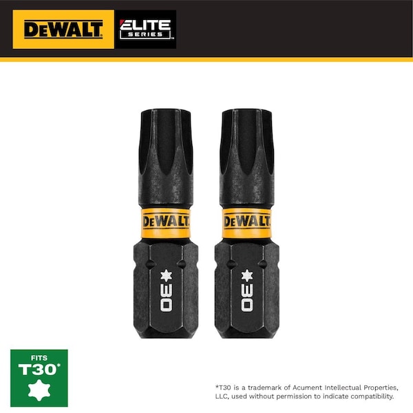 Dewalt DEWALT ELITE 1" T30 TORX IR BITS 2-CT DWAF1TX30IR2 - main