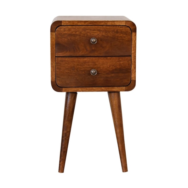 Homeroots 22" Brown Solid Wood Two Drawer Nightstand 651708 - main
