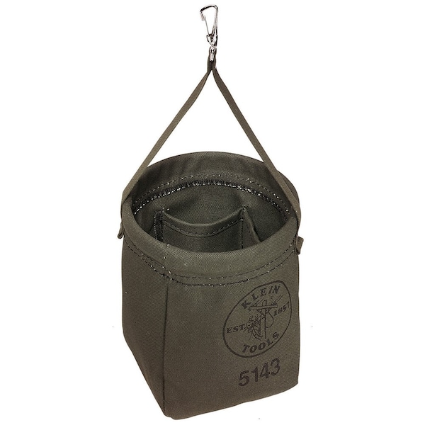 Klein Tools Bucket Bag, Green, Canvas, 2 Pockets 5143 - main