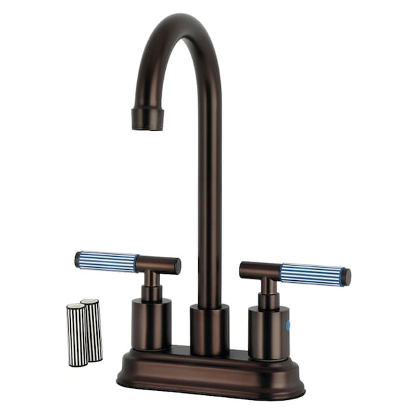 Kingston Brass Double-Handle 4" Centerset Bar Faucet, Oil Rubbed Bronze KB8495KPS - main