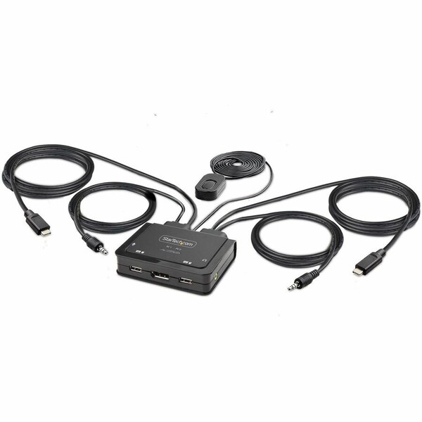 Startech.Com 2-PORT USB-C CABLE KVM SWITCH, 4K 60HZ DISPLAYPORT OUTPUT, COMPACT KVM WITH 4FT/1.2M C2-D46-UC2-CBL-KVM - main