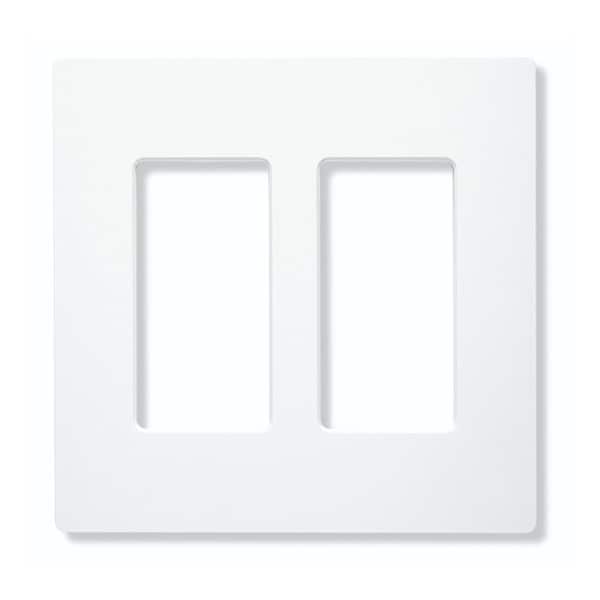 Lutron Designer Wall Plates, Number of Gangs: 2 Gloss Finish, White CW-2-WH - main