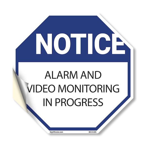 Signmission Notice Alarm and Video Monitoring i, 18 Inch X 18 Inch, Vinyl Decal OC-D-18-325 - main