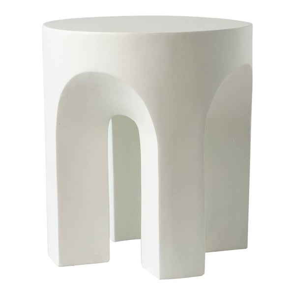 Leisuremod Crus Modern 18 in Round Fiberstone Side Table, 260 lb Capacity, Weather-Resistant, Fully Assembled CST17W - main