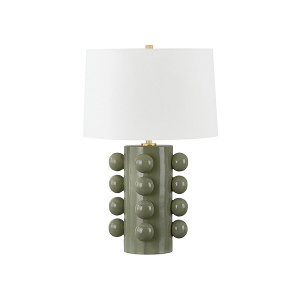 Hudson Valley Lighting Roselle 17.25 in. Table Lamp Aged Brass/Ceramic Moss Crackle L9126-AGB/CMC - main
