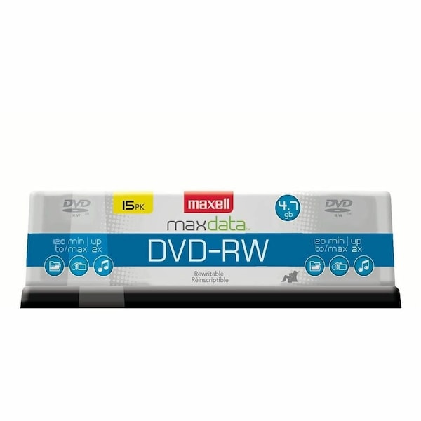 Maxell 2x DVD-RW Media - 120mm - Single-layer Layers - 2 Hour Maximum Recording Time 635117 - main