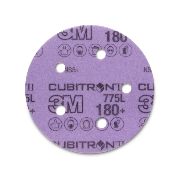 3M Cubitron 3M II Stikit Film Disc, 180+, 5 in x NH, D/F 5HL, Linered w/Tab, Die 500FH, 2000PK 775L - main