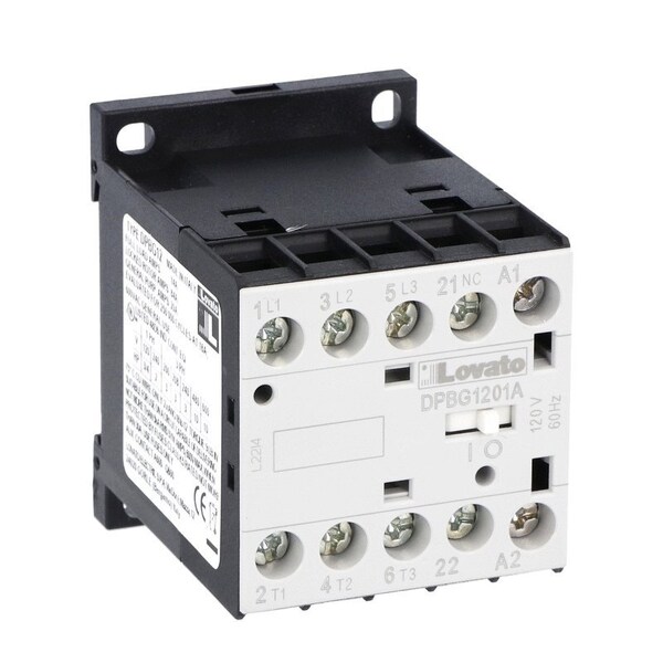 Lovato 3 pole, contactor, FLA 14A, AC coil 60Hz DPBG1201A12060 - main