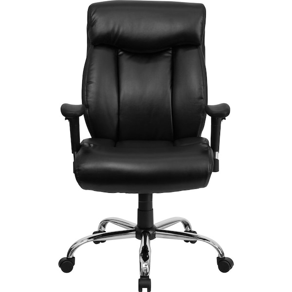 Flash Furniture Hercules Office Chair, Black Back, 29 in W 29" L 45-1/2" H, Adjustable Padded, Leather Seat GO-1235-BK-LEA-A-GG - main