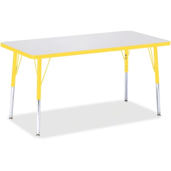 Jonti-Craft Berries Rectangle Activity Table, 24 in. x 48 in., A-height, Freckled Gray/Yellow/Gray 6403JCA007 - main