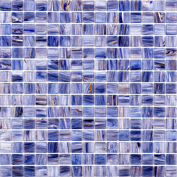 Apollo Tile Celestial 12 in. x 12 in. Glossy Blue and White Glass Mosaic Wall and Floor Tile 20 sqft/case, 20PK APLST88BL540A - main