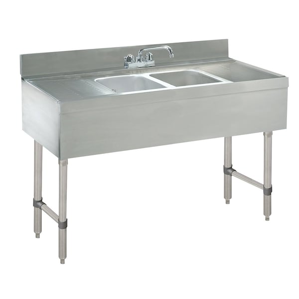 Advance Tabco Underbar Basics Sink Unit 2-compartment 48 in.W x 21 in.D x 33 in.H overall CRB-42C - main