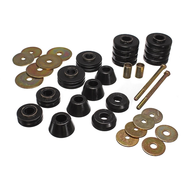 Energy Suspension Body Mount Bushings, Black; Polyurethane 3.4107G - main