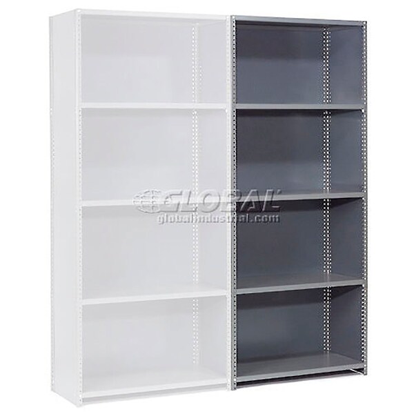 Global Industrial 5 Shelf, Closed Steel Shelving, 36"W x 30"D x 73"H, Add On, 20 GA, Gray 236078A - main