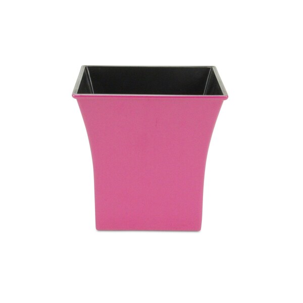 Homeroots 7in Hot Pink Recycled Plastic Indoor Outdoor Square Pot Planter 488276 - main