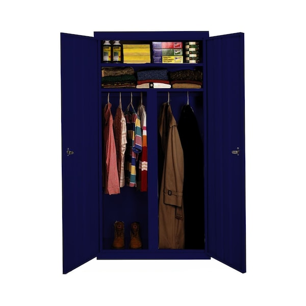 Steel Cabinets Usa Storage Cabinet, 72 in H, 36 in W, Navy, 2 Shelves W-367224DS-N - main