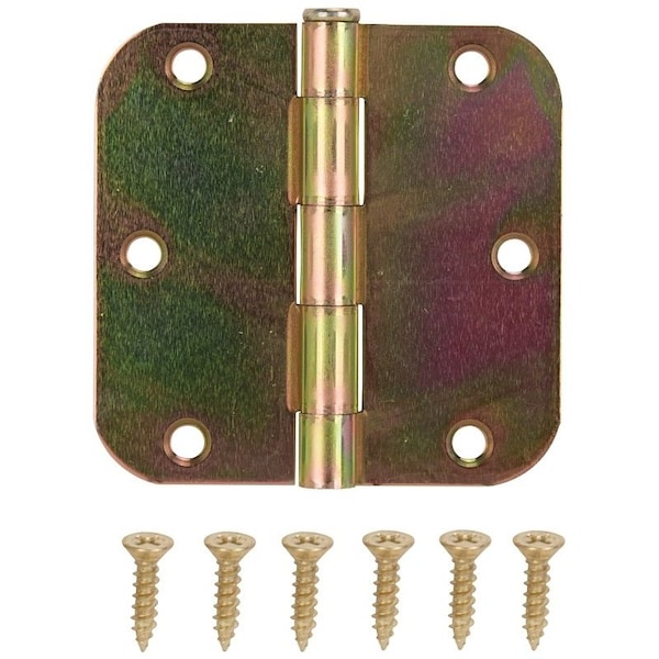 Prosource Door Hinge, Steel, Yellow Zinc Dichromate, Loose Pin, 180 deg Range of Motion, Screw Mounting 20347ST4C - main