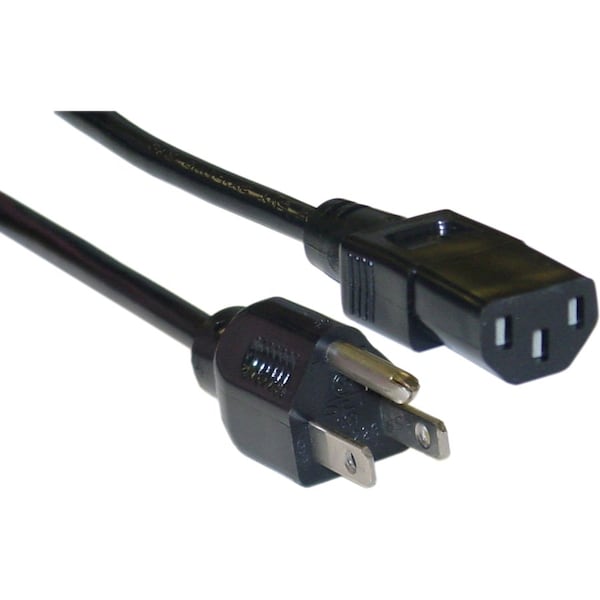 Cable Wholesale CableWholesale 10W1-01206 Computer-Monitor Power Cord Black NEMA 5-15P to C13 10 Amp UL CSA rated 6 foot 10W1-01206 - main