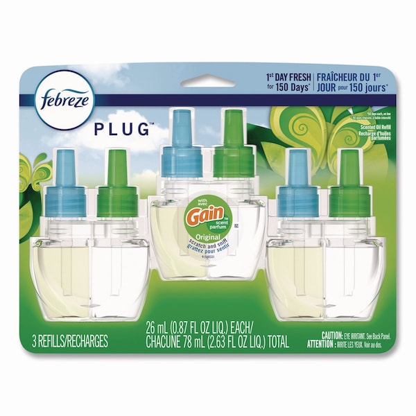 Febreze PLUG Air Freshener Refills, Gain Original, 0.87 oz, 3PK 54341 - main