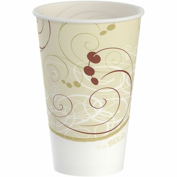Dart Symphony Treated-Paper Cold Cups, 12 oz, White/Beige/Red, PK2000 R12N-J8000 - main