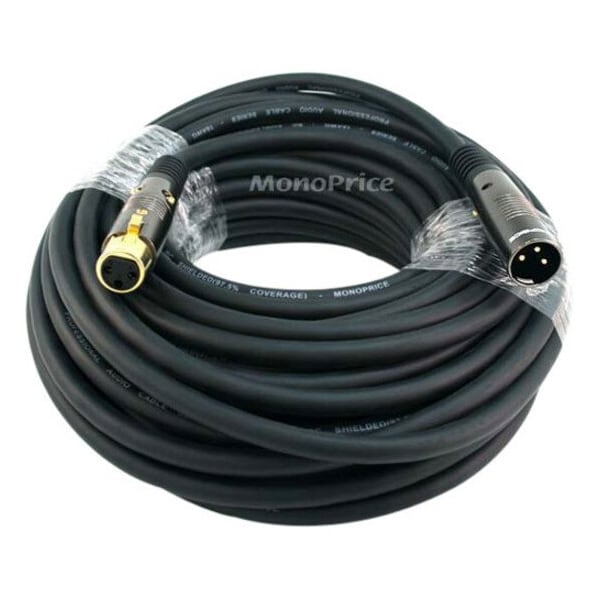 Monoprice 50ft Premier Series XLR Male to XLR Female 16AWG Cable (Gold Plated) 4756 - main