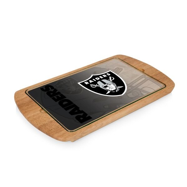 Picnic Time Family Of Brands NFL Las Vegas Raiders - Billboard Glass Top Serving Tray 911-01-505-234-2 - main