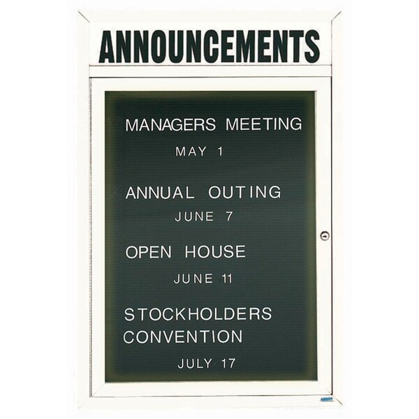 Aarco Illuminated Outdoor Enclosed Directory w/ Al Frame Header, Powder Coated White, 36''Hx24''W OADC3624HIW - main