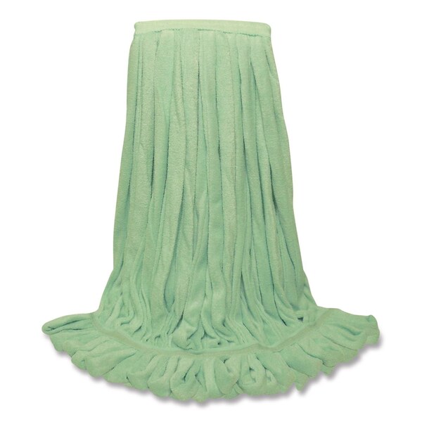 Odell 1.5 in Looped-End Wet Mop, Green, Microfiber, PK12 MWTLGNB - main