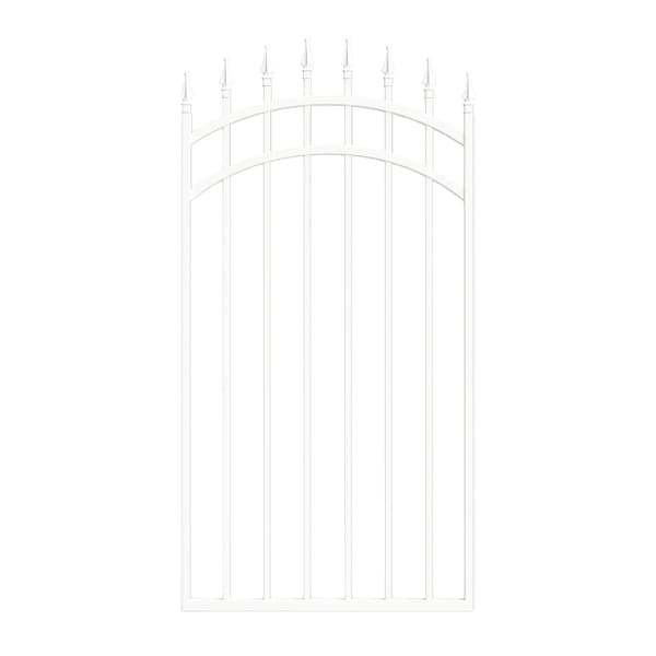 Nuvo Iron 33-in W x 56-in H Glossy Wht Tiger Eye Gate Arched - 36-in W Openings SC Hardware W/Dbl Side Handle ITGA3356GW - main