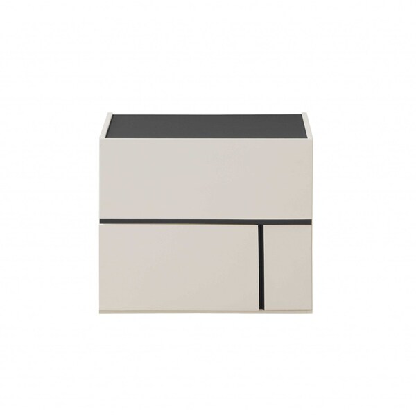 Homeroots 24" X 17" X 20" Cream White And Dark Grey Mdf Nightstand 319116 - main