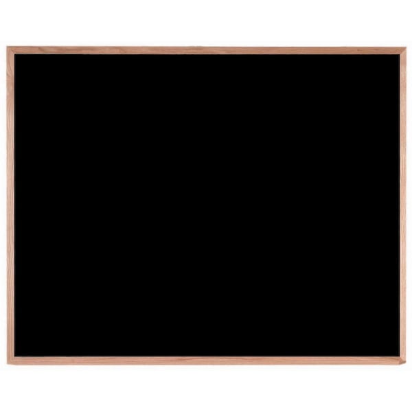 Aarco Porcelain on Steel Chalk Board, Black Porcelain on Steel Chalk Board w/ a Red Oak Frame, 48''Hx60''W OS4860B - main