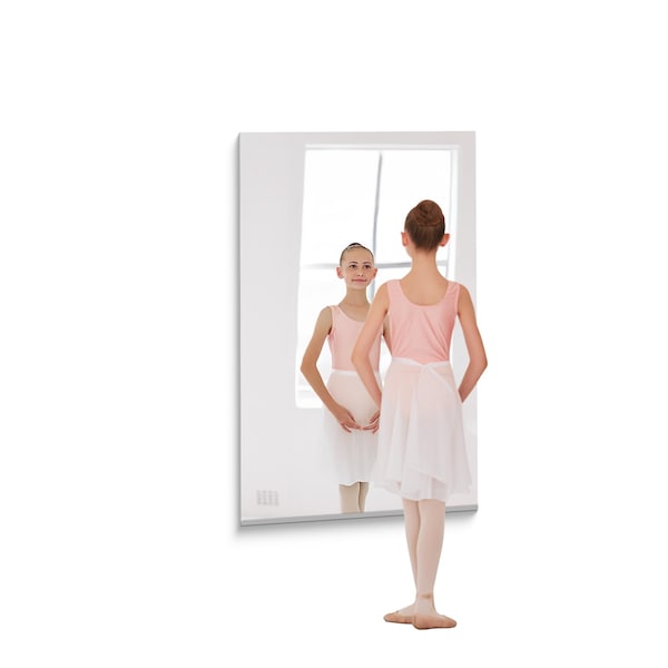 Fab Glass And Mirror Safety-Backed Gym Mirror 1/4in Thick | 47.5x31.5 Wall-Mounted Tempered Glass | Full Body Mirrors GM48x32 - main