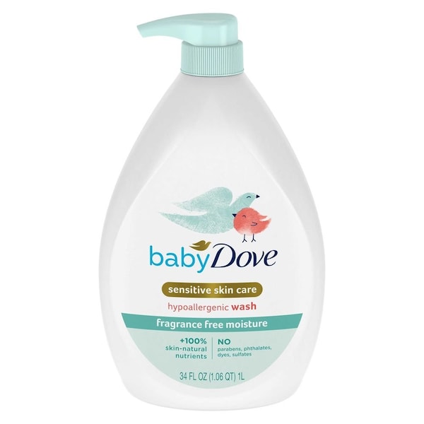 Baby Dove Sensitive Skin Care Hypoallergenic Fragrance Free Moisture Baby Wash, 34 Ounce, 3PK 69659085 - main