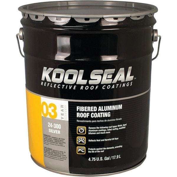 Kool Seal KOOL SEAL KS0024300-20 Aluminum Roof Coating, Liquid, Silver, 1 gal Pail KS0024300-20 - main