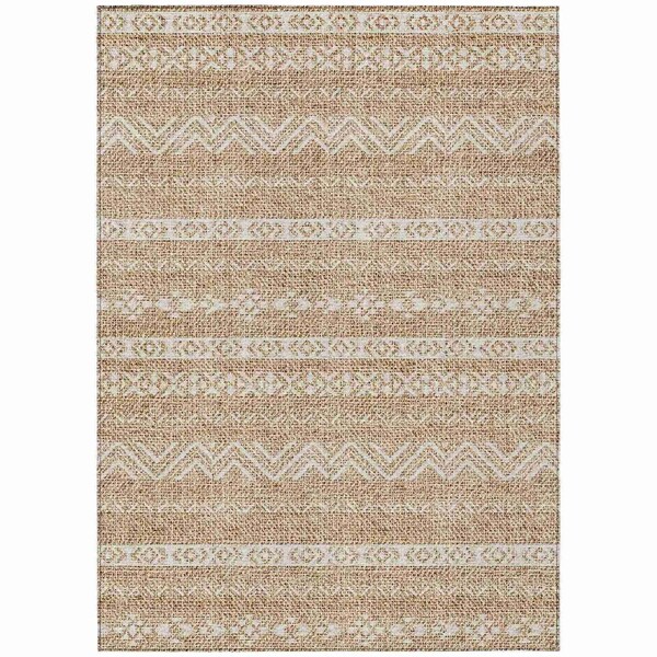 Homeroots 8' X 10' Brown And Beige Southwestern Washable Indoor Outdoor Area Rug 587515 - main
