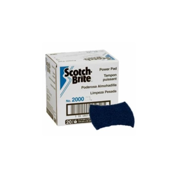 Scotch-Brite 2000 Power Pads, Dark Blue, Commercial Kitchen Cleaning, 20PK 489-231629 - main