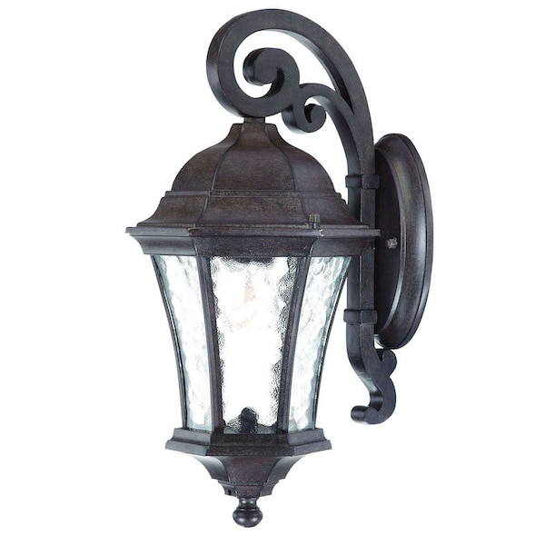 Homeroots Antique Black Tapered Hanging Lantern Wall Light 398532 - main