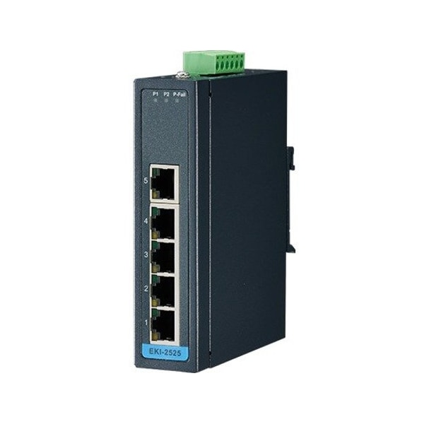 Advantech 5PORT 10/100MBPS UNMANANGED ENET SWITCH -10 60C DIN 12-48VDC IN EKI-2525-BE - main