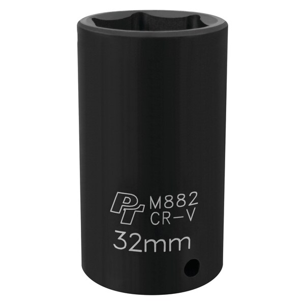 Perform Tool Socket 1/2 In Drive; 32 mm; Metric; Deep Impact Socket; 6 Point; Chrome Vanadium Steel M882 - main