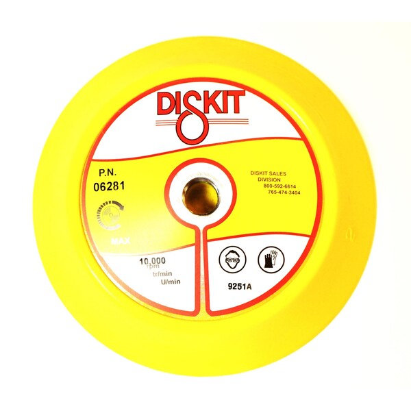 Diskit Diskit Abrasive Sanding Pad 06281: Firm, 6", canvas, 0 Hole, Slant Profile MADE IN USA 06281 - main