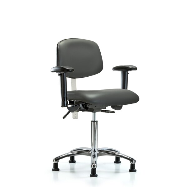 Blue Ridge Ergonomics Vinyl Clean Room Chair, Adjustable Arms BR-NCR-VMBCH-CR-T1-A1-NF-RG-8823 - main