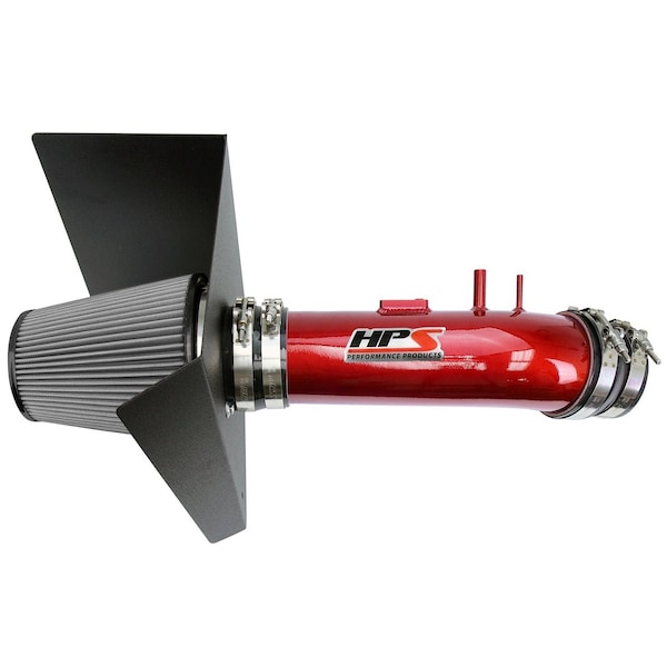 Hps Performance Air Intake Kit with Heat Shield, Red, 827-630R - main