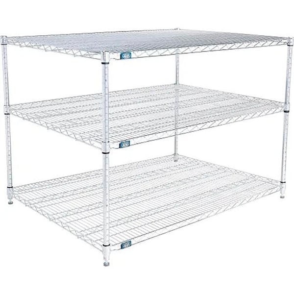 Global Industrial Nexel 3 Shelf, Stainless Steel Wire Shelving Unit, Starter, 60"W x 36"D x 34"H B3149771 - main