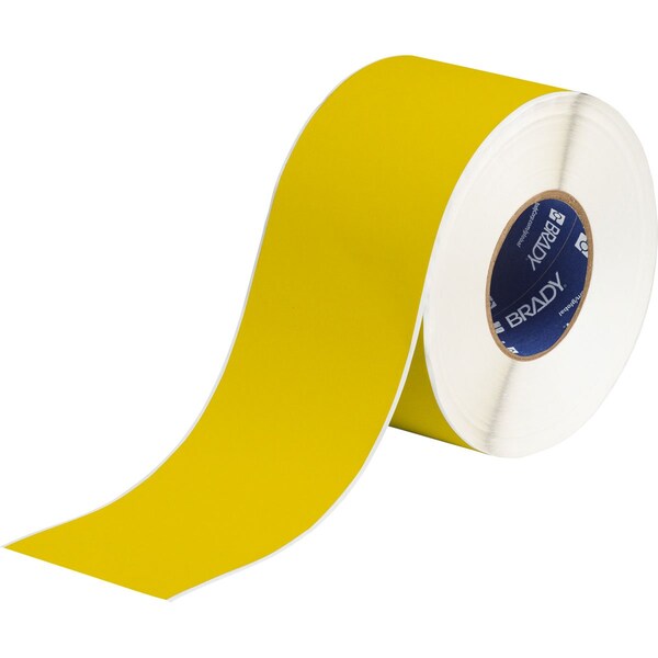 Brady Weather Resistant Polyester Outdoor Labels 4 in W x 300 ft L Yellow THT-107-8591-YL - main