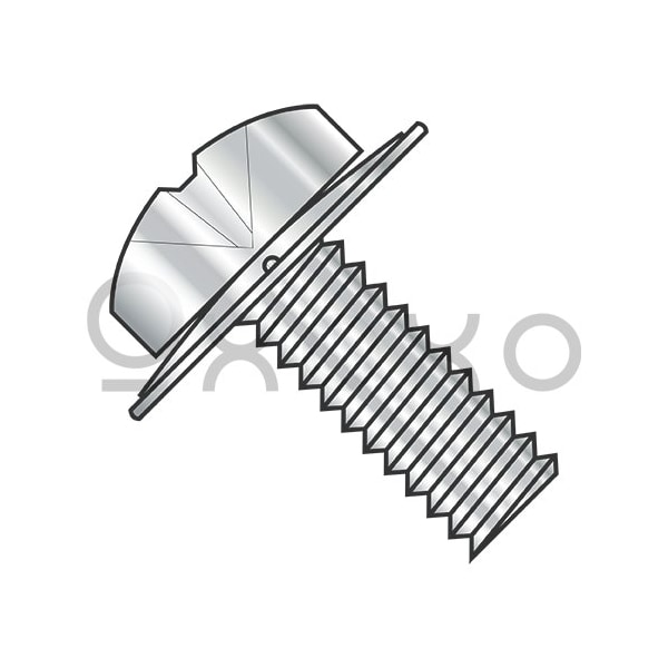 Oxoxo 4-40X1/2 Phillips Pan Square Cone 410 Stainless Sems Fully Threaded 18-8 Stainless Steel, 5000PK 498521 - main